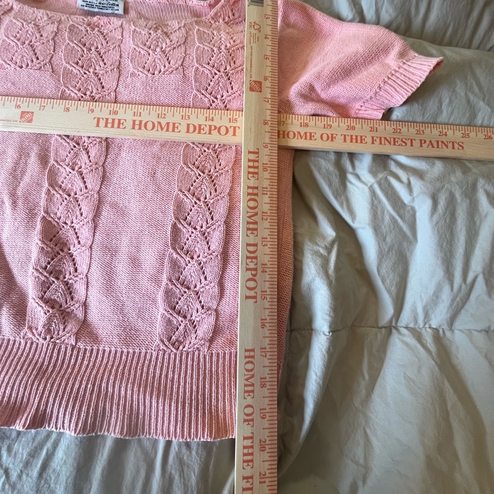 Elegant Pink‎ Knit Sweater vintage , 100% cotton - Picture 3 of 3